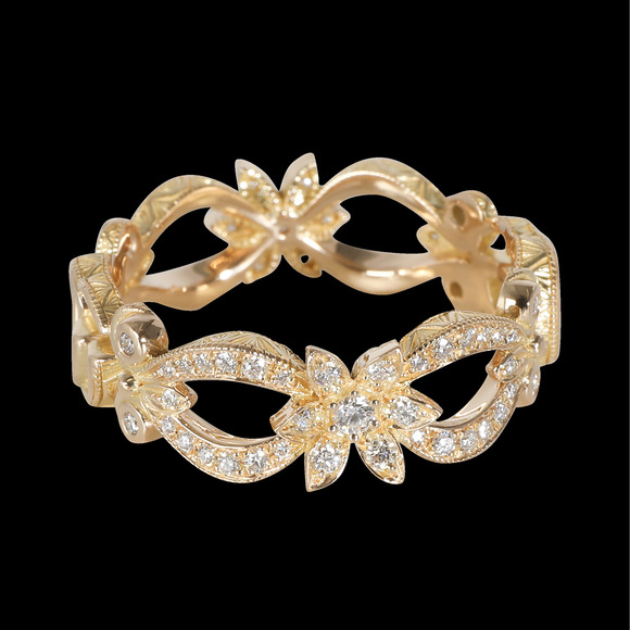 Gucci Flora Fashion Ring in 18k Yellow Gold 0.35 CTW - Picture 1 of 4